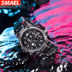 Smael Men Watch Digital Waterproof Clock Men Army Military Watches Led Men&apos;s Wrist Watch 1803 Sport Watch Relogio Masculino - gold, NO Package