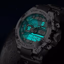 LIGE New Sports Men&apos;s Watches Top Brand Luxury Military Quartz Watch Men Waterproof - Rose Black