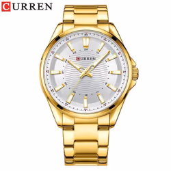 Curren Classic Simple Stainless Steel Quartz Wristwatches Fashion Brand Men&apos;s Watches With Luminous Hands 8424 - gold
