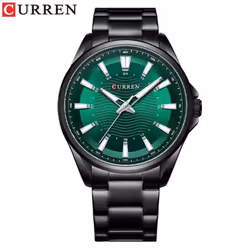Curren Classic Simple Stainless Steel Quartz Wristwatches Fashion Brand Men's Watches With Luminous Hands 8424 - green