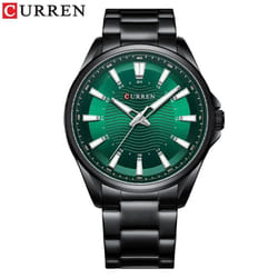 Curren Classic Simple Stainless Steel Quartz Wristwatches Fashion Brand Men&apos;s Watches With Luminous Hands 8424 - green