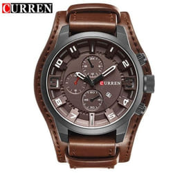 Curren Men&apos;s Watches Brand Luxury Fashion&casual Business Quartz Watch Date Waterproof Wristwatch Hodinky 8225 - coffee