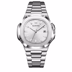 2024 New Luxury Men Quartz Watches 30m Waterproof Automatic Date Watch Stainless Steel Sport Watch For Men Clock - silver