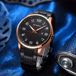 Curren Business Men Luxury Watches Stainless Steel Quartz Wrsitwatches Male Auto Date Clock With Luminous Hands 8411 - white