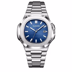 2024 New Luxury Men Quartz Watches 30m Waterproof Automatic Date Watch Stainless Steel Sport Watch For Men Clock - silver,blu ...