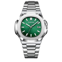 2024 New Luxury Men Quartz Watches 30m Waterproof Automatic Date Watch Stainless Steel Sport Watch For Men Clock - silver,green