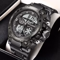 LIGE Menâs Watches Top Brand Big Sport Watch Luxury Men Military Silicone Quartz Wrist Watches Fashion Chronograph Male Cloc ...