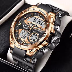 LIGE Menâs Watches Top Brand Big Sport Watch Luxury Men Military Silicone Quartz Wrist Watches Fashion Chronograph Male Cloc ...