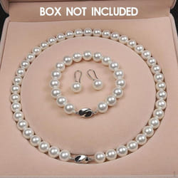 Natural Jewelry Set Exquisite Shell Pearls Necklace 1 Pair Earrings Women Wedding Anniversary