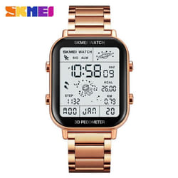 Skmei 1888 Fashion Sport Digital Watches Men Stopwatch Countdown Wristwatch Calendar Waterproof Electronic Clock - rose gold