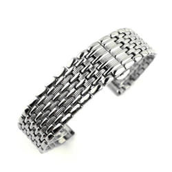 12/13/14/16/18/20/22mm Butterfly Buckle Watch Band Strap Stainless Steel Watchband Bracelet Women Men With Tool Pins Replace - Silver  12mm
