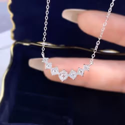 Dw Moissanite Diamond Necklace For Woman Wedding Jewely With Certificates 925 Sterling Sliver Plated 18k White Gold Necklace - as the picture