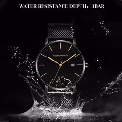 Hannah Martin Classic Bauhaus Design Men Watch Dark Blue Japan Quartz Waterproof Fashion Business Calendar Ultra Thin Watches - white