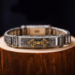 New Bracelet Men's Personality style Retro Creative Hand-woven Six-character Mantra Barrel Bead Chain for Boyfriend Gift ...