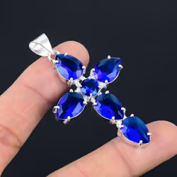 Tanzanite Gemstone Pendant Solid 925 Sterling Silver Pendant Jewelry Gift For Unisex Lg-084