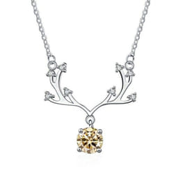 Bague Ringen Excellent Cut 1 Ct Affordable Moissanite Pendant For Women 925 Silver Diamond Necklace For Girlfriend Birthday Gift - yellow, 1 Carat