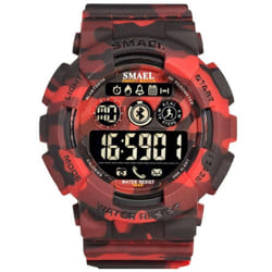 Smael Military Digital Men Watches Fashion Watch Digital Led Clock 50m Waterproof Army Watches Sport 8013 Camowatch For Male - red, NO Package