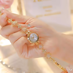 Bs Bee Sister Crystal Watch For Women Famous Luxury Brand Waterproof Elegant Small Dial Ladies Wristwatches - gold