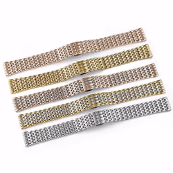12/13/14/16/18/20/22mm Butterfly Buckle Watch Band Strap Stainless Steel Watchband Bracelet Women Men With Tool Pins Replace - Gold  20mm