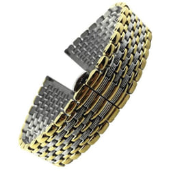 12/13/14/16/18/20/22mm Butterfly Buckle Watch Band Strap Stainless Steel Watchband Bracelet Women Men With Tool Pins Replace - Middle Gold  20mm
