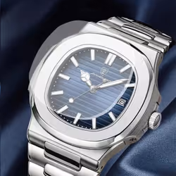 Poedagar Luxury Watch Business Waterproof Clock Luminous Date Stainless Steel Square Quartz Men Watch - green