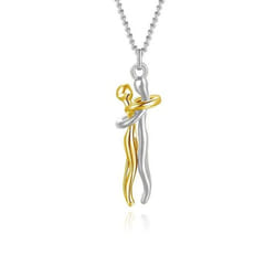 S925 Sterling Silver Necklace Couple Classic Villain Lovers Men And Women Hug Collarbone Pendant Chain Necklace Lovers Jewelry - purple