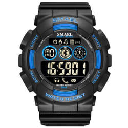 Smael Military Digital Men Watches Fashion Watch Digital Led Clock 50m Waterproof Army Watches Sport 8013 Camowatch For Mal - black,blue, With Package