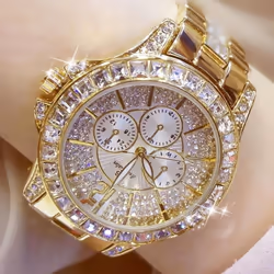 Bee Sister Bs Women Watches Quartz Diamond Luxury Watch Fashion Top Brand Wristwatch Fashion Watch Ladies Crystal Jewelry Ros - rose gold, Without box