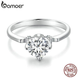 Bamoer 1ct Moissanite Wedding Ring Luxury D Color Vvs1 Ex 925 Sterling Silver Ring For Women Engagement Fine Jewelry - 8
