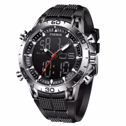 2022 FOXBOX Sport Mens Watches Top Brand Luxury Dual Display Quartz Watch For Men Military Waterproof Clock Digital Electroni ...
