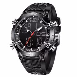 2022 FOXBOX Sport Mens Watches Top Brand Luxury Dual Display Quartz Watch For Men Military Waterproof Clock Digital Electroni ...
