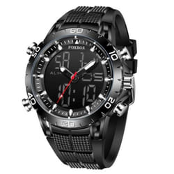 2022 FOXBOX Sport Mens Watches Top Brand Luxury Dual Display Quartz Watch For Men Military Waterproof Clock Digital Electronic Watch - Black