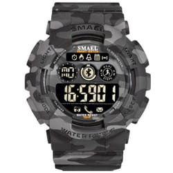 Smael Military Digital Men Watches Fashion Watch Digital Led Clock 50m Waterproof Army Watches Sport 8013 Camowatch For Male - grey, With Package