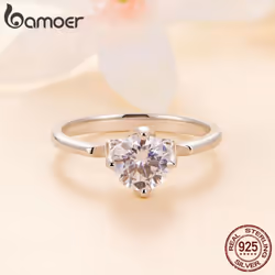 Bamoer 1ct Moissanite Wedding Ring Luxury D Color Vvs1 Ex 925 Sterling Silver Ring For Women Engagement Fine Jewelry - 9