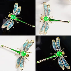 Women&apos;s Vintage Crystal Dragonfly Brooch Enamel Pin Rhinestone Brooches Wedding