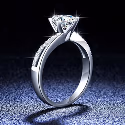 Tancise Classic 925 Sterling Silver  Moissanite Ring Ladies Jewelry Wedding Promise Party Gift - silver, 16