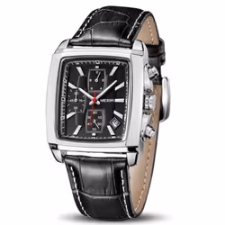 Megir Original Watch Men Top Brand Luxury Rectangle Quartz Military Watches Waterproof Luminous Leather Wristwatch Men Clock ...