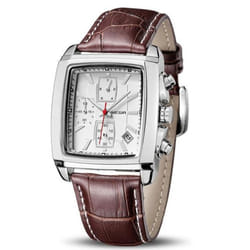 Megir Original Watch Men Top Brand Luxury Rectangle Quartz Military Watches Waterproof Luminous Leather Wristwatch Men Clock 2028 - white