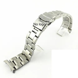 For Seiko Solid Stainless Steel Band Skx007 Skx009 Srpd63k1 Samurai 20mm 22mm Men&apos;s Strap Srpd Jubilee Curved Bracelet - C-Silver no logo  24mm