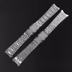 For Seiko Solid Stainless Steel Band Skx007 Skx009 Srpd63k1 Samurai 20mm 22mm Men&apos;s Strap Srpd Jubilee Curved Bracelet - C-Silver with logo  22mm