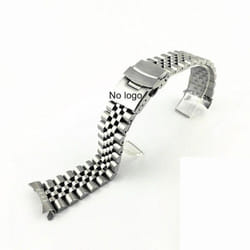 For Seiko Solid Stainless Steel Band Skx007 Skx009 Srpd63k1 Samurai 20mm 22mm Men&apos;s Strap Srpd Jubilee Curved Bracelet - B-Silver no logo  22mm