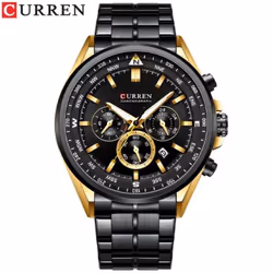 Curren Men's Luxury Watches Fashion Sporty Wristwatches Male Chronograph Quartz Stainless Steel Clock With Luminous Hand ...