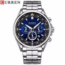 Curren Men's Luxury Watches Fashion Sporty Wristwatches Male Chronograph Quartz Stainless Steel Clock With Luminous Hand ...