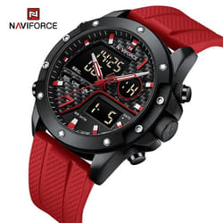 Naviforce Watches For Men Sports Digital Waterproof Multifunction Luminous Wristwatch 9221 - red, 260mm
