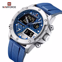 Naviforce Watches For Men Sports Digital Waterproof Multifunction Luminous Wristwatch 9221 - blue, 260mm