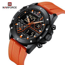 Naviforce Watches For Men Sports Digital Waterproof Multifunction Luminous Wristwatch 9221 - orange, 260mm