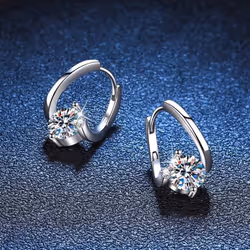 D Color 1 Carat Moissanite Earrings For Women 925 Sterling Silver Ear Stud Hoops Diamond  Engagement Wedding Fine Jewelry Gift - as the picture