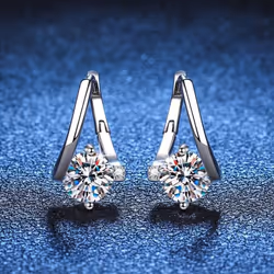 D Color 1 Carat Moissanite Earrings For Women 925 Sterling Silver Ear Stud Hoops Diamond  Engagement Wedding Fine Jewelry Gift - as the picture