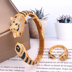 Zlxgirl Jewelry Jet Cubic Zircon Leopard Animal Bridal Bangle Jewelry Europe Design Copper Bracelet Women's Size Bracele ...