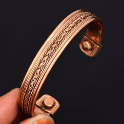 Pure Copper Twisted Wire Bangle Bracelet, Copper Adjustable Bangle, Handmade Copper Jewelry Gift For Men & Women